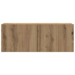 Berkfield Home Wall Mounted TV cabinets 4 pcs Artisan Oak Engineered Wood in Brown - thumbnail 5