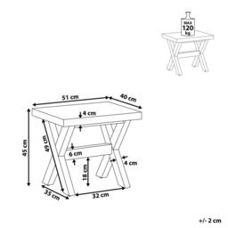 Wyld and Coco White Fibre Cement Stool with Acacia Wood Base - thumbnail 4