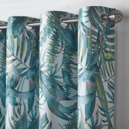 Luxury Living Mala Room Darkening Ring Top Curtains in Green - Size: 229 cm width x 274 cm drop - thumbnail 3