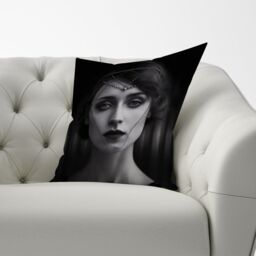Warren Reed - Designer Edwardian Ballerina Cushions in Black - Size: 60 cm x 60 cm - thumbnail 3