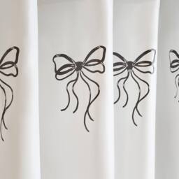 OHS Bows Mould Proof Shower Curtain with 12 Hooks in Black - Size: 180 cm width x 180 cm drop - thumbnail 6