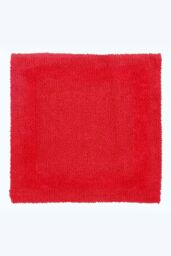 Homescapes Luxury Square Bath Mat 1600GSM 100% Cotton Reversible Shower Mat, 50cm in Red