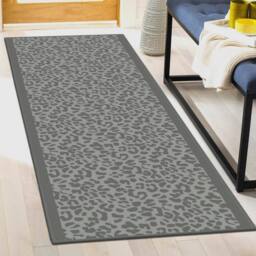 runrug Hallway Carpet Runner Rug - Soft & Comfy, 9mm - 'Rosette' in Grey - Size: 60 cm x 210 cm - thumbnail 4