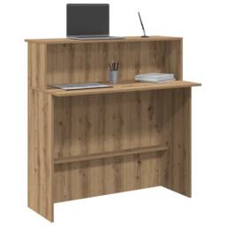 Berkfield Home Reception Desk Artisan Oak 100x50x103.5 cm Engineered Wood in Brown - thumbnail 4
