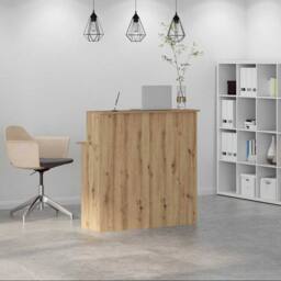 Berkfield Home Reception Desk Artisan Oak 100x50x103.5 cm Engineered Wood in Brown - thumbnail 3