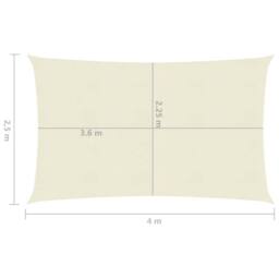 Berkfield Home Sunshade Sail 160 g/m ² Cream 2.5x4 m HDPE in Beige - thumbnail 6
