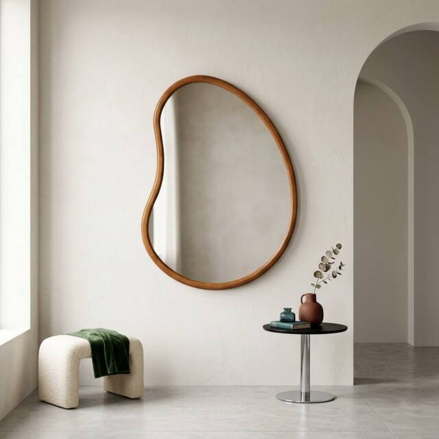 sweeek 95cm wooden mirror in Dark Brown - Size: 100 cm - image 1