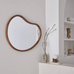 sweeek 95cm wooden mirror in Dark Brown - Size: 100 cm - thumbnail 3