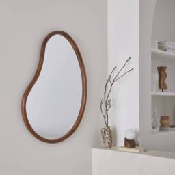 sweeek 95cm wooden mirror in Dark Brown - Size: 100 cm - thumbnail 2