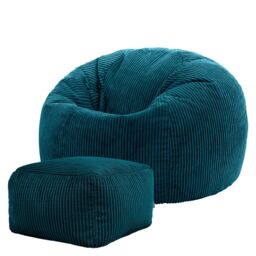 icon Kingston Bean Bag & Footstool Jumbo Cord Bundle in Teal - thumbnail 3