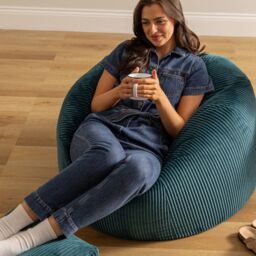 icon Kingston Bean Bag & Footstool Jumbo Cord Bundle in Teal - thumbnail 6