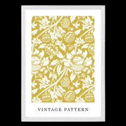 ARTZE William Morris Yellow Floral Art Print / White Frame / SIZE: A3 - Size: A4 - thumbnail 2