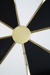 Orsina Black & White Petal End Table, Modern Flower Shaped Side Table With Hourglass Gold Frame, Small Table - thumbnail 5