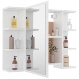 Berkfield Home Bathroom Mirror Cabinet White 80x20.5x64 cm Engineered Wood - thumbnail 4