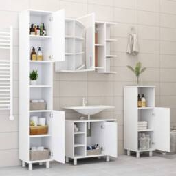 Berkfield Home Bathroom Mirror Cabinet White 80x20.5x64 cm Engineered Wood - thumbnail 9