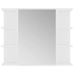 Berkfield Home Bathroom Mirror Cabinet White 80x20.5x64 cm Engineered Wood - thumbnail 6
