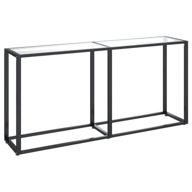 Berkfield Home Console Table Transparent 160x35x75.5cm Tempered Glass in Clear - Size: 160x35x75.5 cm - image 1