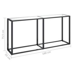 Berkfield Home Console Table Transparent 160x35x75.5cm Tempered Glass in Clear - Size: 160x35x75.5 cm - thumbnail 6