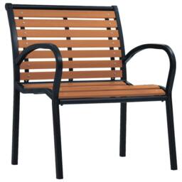 Berkfield Home Garden Chairs 2 pcs Steel & WPC Black & Brown - thumbnail 2