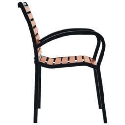 Berkfield Home Garden Chairs 2 pcs Steel & WPC Black & Brown - thumbnail 4