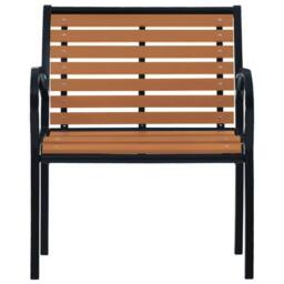 Berkfield Home Garden Chairs 2 pcs Steel & WPC Black & Brown - thumbnail 3