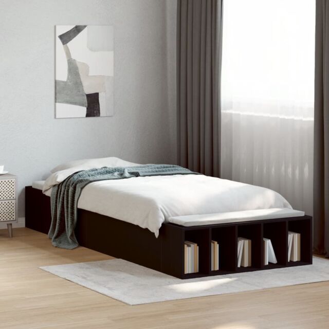 Berkfield Home Bed Frame without Mattress Black 75x190 cm Small Single - image 1