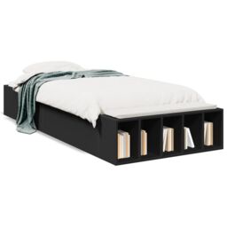 Berkfield Home Bed Frame without Mattress Black 75x190 cm Small Single - thumbnail 2