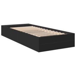 Berkfield Home Bed Frame without Mattress Black 75x190 cm Small Single - thumbnail 6