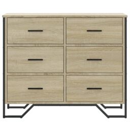 Berkfield Home Chest of Drawers Sonoma Oak 91x35.5x74.5 cm Engineered wood in Brown - thumbnail 4