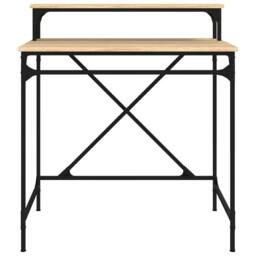 Berkfield Home Charming Desk Sonoma Oak 80x50x90 cm Engineered Wood & Iron in Light Oak - Size: 80 x 50 x 90 cm - thumbnail 5