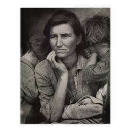 Artery8 Dorothea Lange Migrant Mother & Children Photograph Framed Art Print in Grey - Size: A4 - thumbnail 3