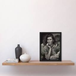 Artery8 Dorothea Lange Migrant Mother & Children Photograph Framed Art Print in Grey - Size: A4 - thumbnail 2