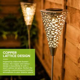 LIVIVO LED Solar Garden Light - 8 Hour Battery-Outdoor Waterproof Stake Lamp in Silver - thumbnail 5