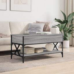 Berkfield Home Coffee Table Grey Sonoma 100x50x50 cm Engineered Wood & Metal - Size: 100 x 50 x 50 cm - thumbnail 3