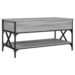 Berkfield Home Coffee Table Grey Sonoma 100x50x50 cm Engineered Wood & Metal - Size: 100 x 50 x 50 cm - thumbnail 2
