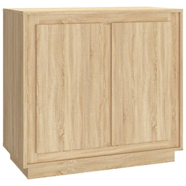 Berkfield Home Sideboard Sonoma Oak 80x34x75 cm Engineered Wood in Light Brown - Size: 80 x 34 x 75 cm - image 1