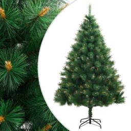 Berkfield Home Beautiful Artificial Hinged Christmas Tree with Stand 180 cm in Green - thumbnail 2