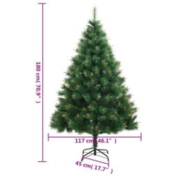 Berkfield Home Beautiful Artificial Hinged Christmas Tree with Stand 180 cm in Green - thumbnail 9