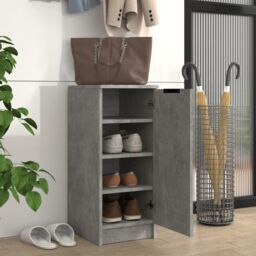 Berkfield Home Shoe Cabinet Concrete Grey 30x35x70 cm Engineered Wood - Size: 30 x 35 x 70 cm - thumbnail 3