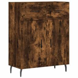 Berkfield Home Sideboard Smoked Oak 69.5x34x90 cm Engineered Wood in Brown - thumbnail 1