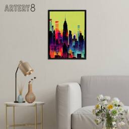 "Artery8 New York Colourful Cityscape Canvas Wall Art Print - Size: W12"" x H16""" - thumbnail 3