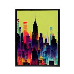 "Artery8 New York Colourful Cityscape Canvas Wall Art Print - Size: W12"" x H16""" - thumbnail 1
