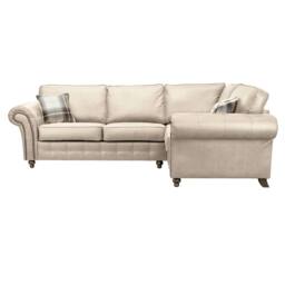 Furniture 786 Oakland Suede Leather 2c1 Corner Sofa in Stone - thumbnail 2