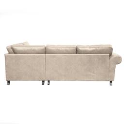 Furniture 786 Oakland Suede Leather 2c1 Corner Sofa in Stone - thumbnail 4