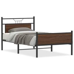Berkfield Home Bed Frame without Mattress Brown Oak 100x200 cm Engineered Wood - thumbnail 1