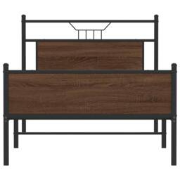 Berkfield Home Bed Frame without Mattress Brown Oak 100x200 cm Engineered Wood - thumbnail 6