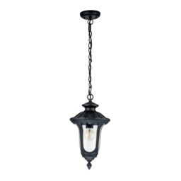 Netlighting Chicago Outdoor Pendant Ceiling Light Textured Black IP44 - thumbnail 2