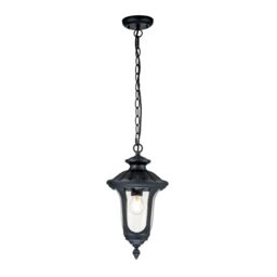 Netlighting Chicago Outdoor Pendant Ceiling Light Textured Black IP44 - thumbnail 1