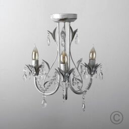 ValueLights Pair of White Ceiling Light Chandeliers - thumbnail 2