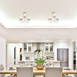 ValueLights Pair of White Ceiling Light Chandeliers - thumbnail 4